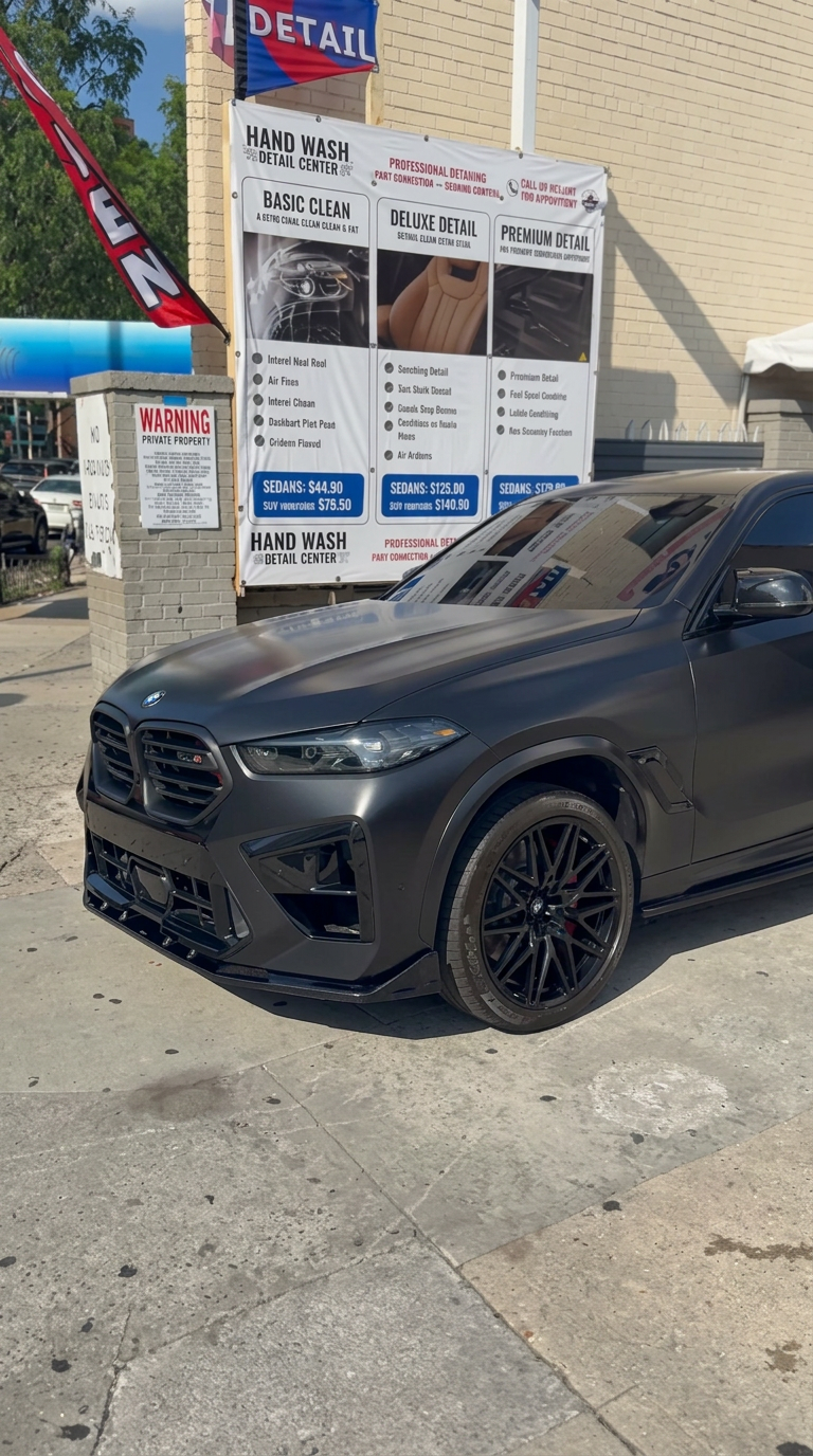 Matte black BMW X6 M detailed at Rego Detailing