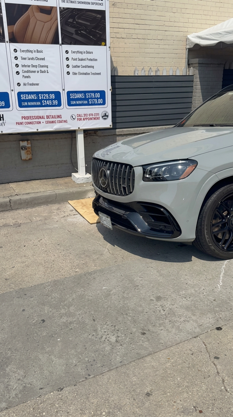Grey Mercedes GLS SUV detailed in Queens, NY